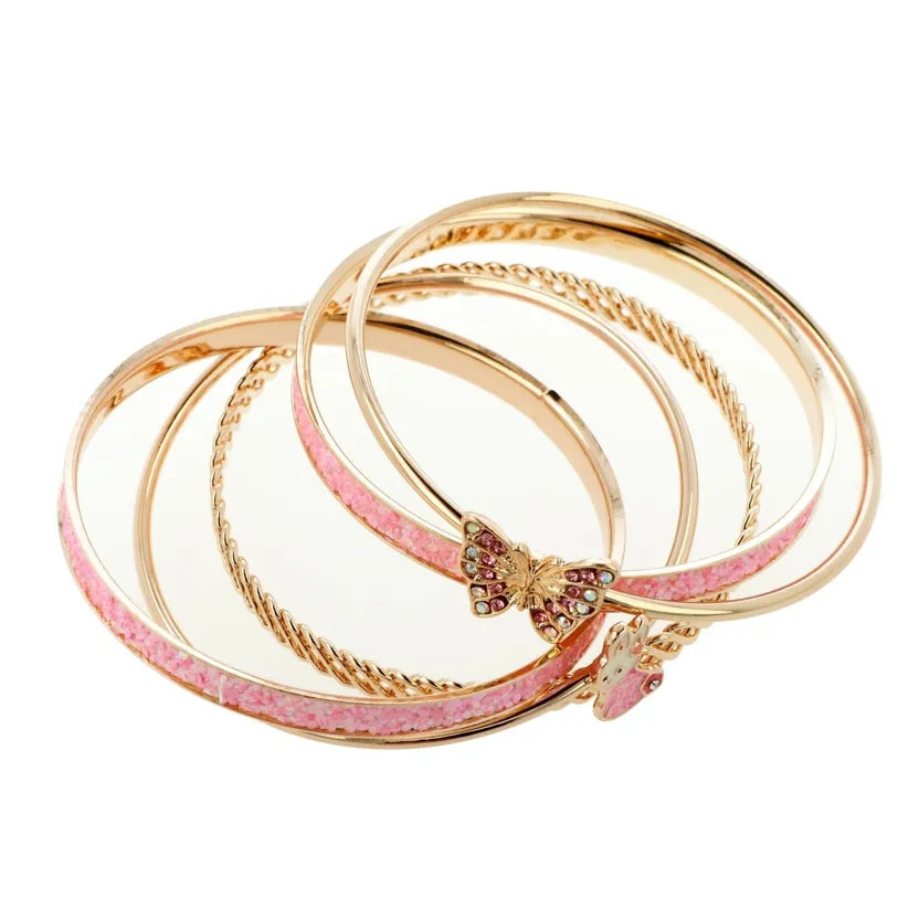 Ensemble de bracelets créoles - Paillettes, lapin et papillon