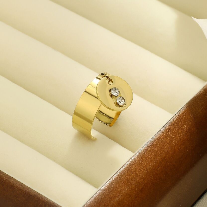 Bague strass en acier inoxydable