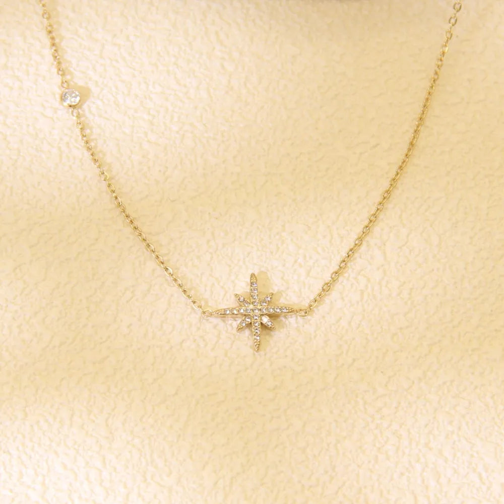 Collier Étoile Polaire Sertie de Cristaux