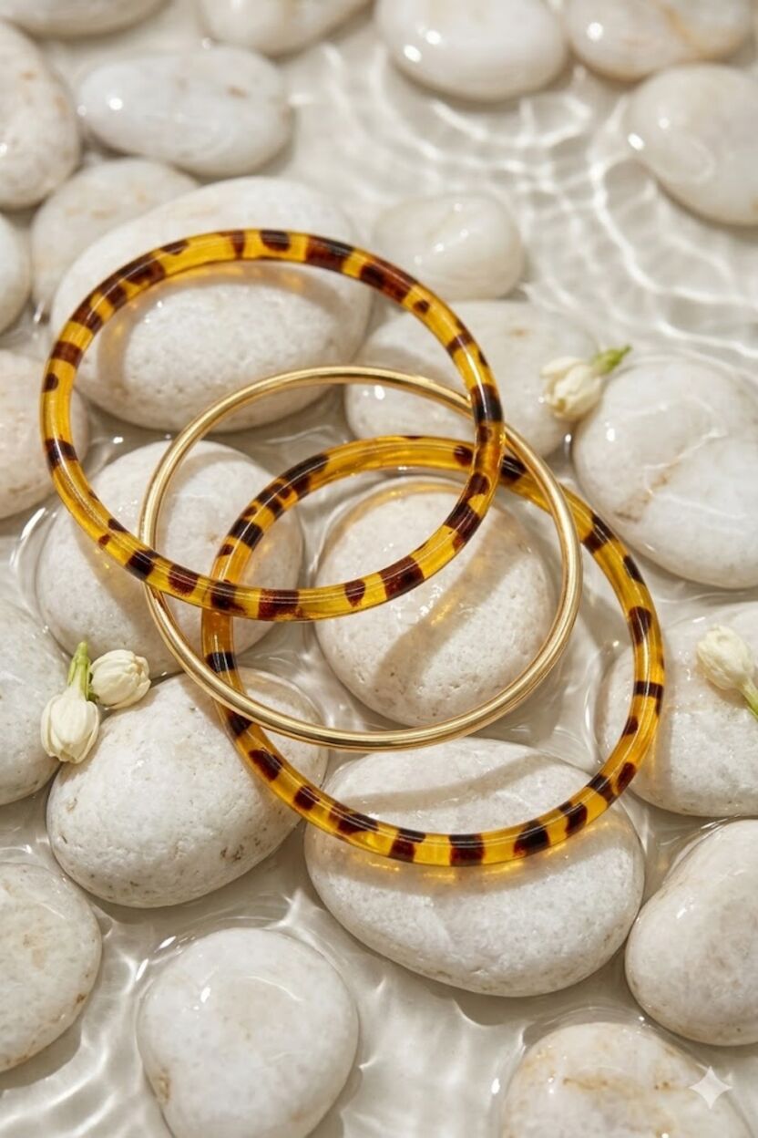 Bracelet Jonc Résine & Acier Inoxydable – Lot de 3 Pièces Style Léopard