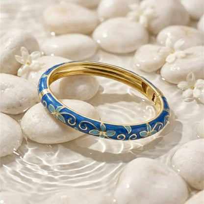 Bracelets Thaï Fleur Colorés en Laiton – Joncs Bohème Chic