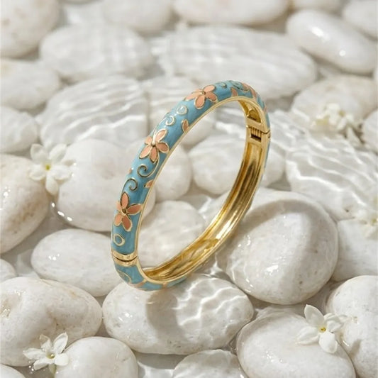 Bracelets Thaï Fleur Colorés en Laiton – Joncs Bohème Chic