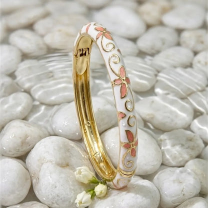 Bracelets Thaï Fleur Colorés en Laiton – Joncs Bohème Chic