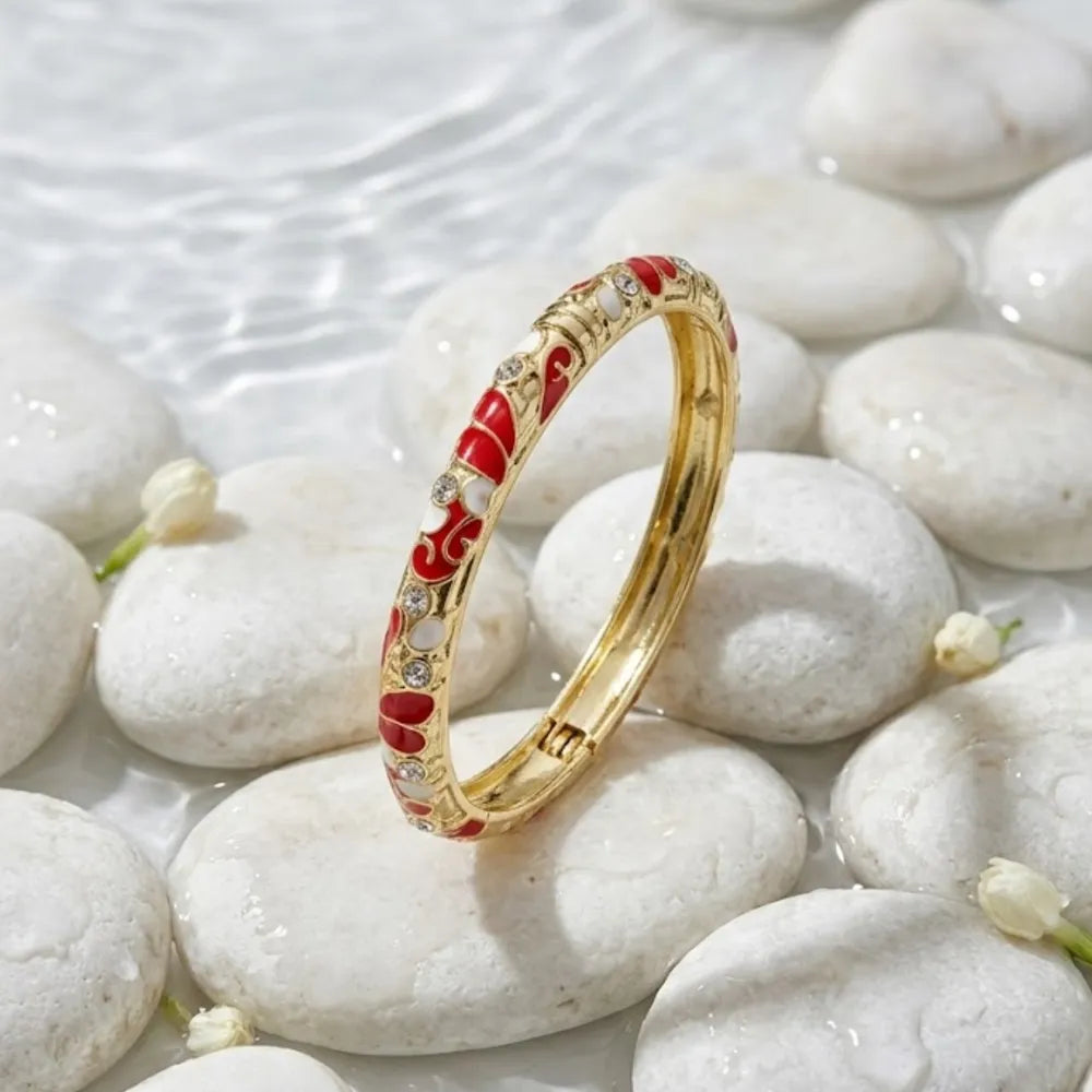 Bracelets Thaï Colorés en Laiton – Joncs Bohème Chic & Strass