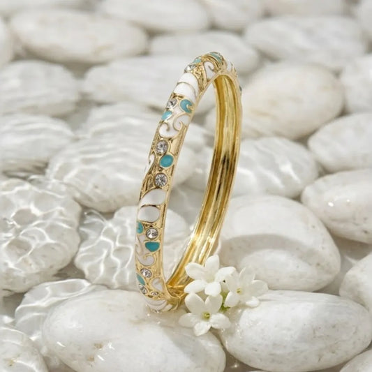 Bracelets Thaï Colorés en Laiton – Joncs Bohème Chic & Strass