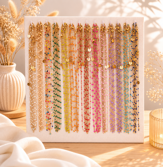 Collier en acier inoxydable et résine colorée